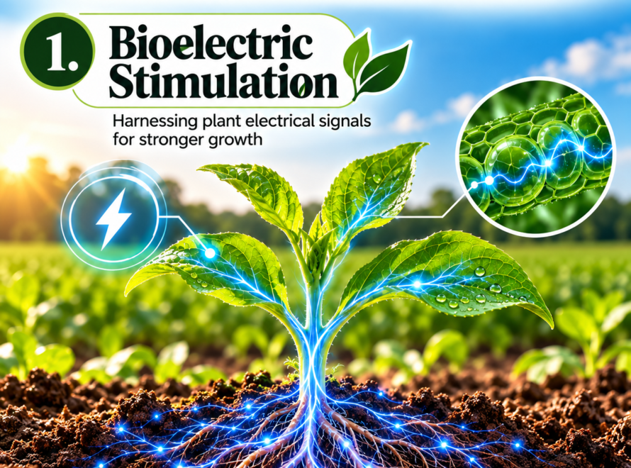 Bioelectric stimulation in agriculture using plant electrical signals for stronger crop growth