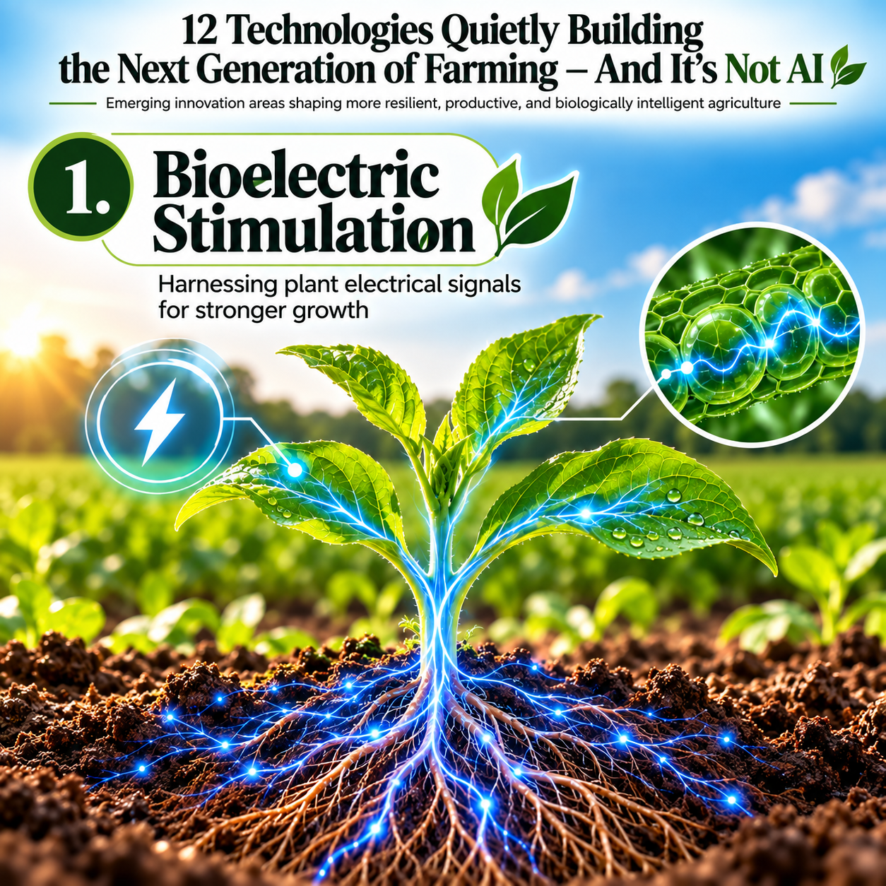 Bioelectric stimulation in agriculture using plant electrical signals for stronger crop growth