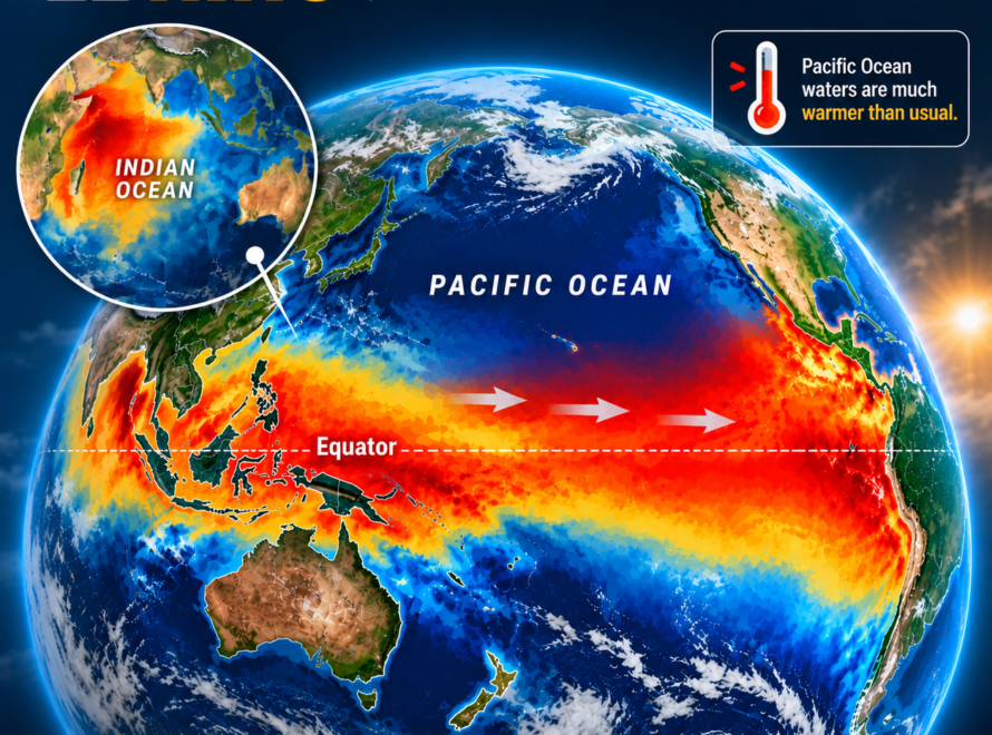 El Niño nearing record levels as Pacific Ocean temperatures continue to warm